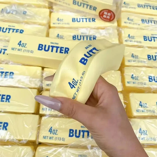 2W-Butter Squishy Slow Rising Squeeze Toy, Soft Stretchy Butter Stick Food Squishy, Sensory Fidget Toy for Stress Anxiety Relief